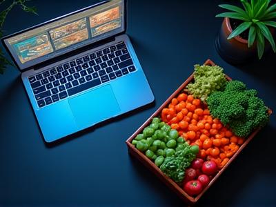 Call center agent with healthy meal at desk